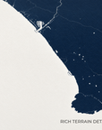 Los Angeles vertical canvas map in Navy, map detail