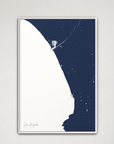 Los Angeles vertical canvas map, Navy, White Frame