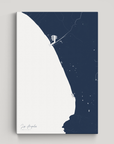Los Angeles vertical canvas map, Navy, No Frame