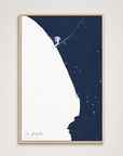 Los Angeles vertical canvas map, Navy, Light Wood