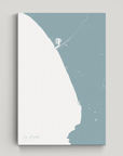 Los Angeles vertical canvas map, Soft Blue, No Frame