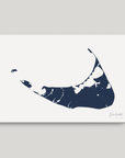 Nantucket horizontal canvas map, Navy, No Frame