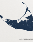 Nantucket vertical canvas map in Navy, map detail