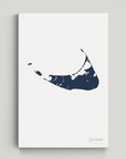Nantucket vertical canvas map, Navy, No Frame