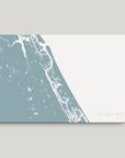 New Smyrna Beach horizontal canvas map, Soft Blue, No Frame
