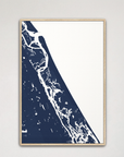 New Smyrna Beach vertical canvas map, Navy, Natural Oak