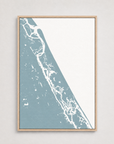 New Smyrna Beach vertical canvas map, Soft Blue, Light Wood