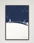 Oak Island vertical canvas map, Navy, Black Frame