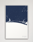 Oak Island vertical canvas map, Navy, White Frame