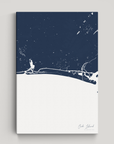 Oak Island vertical canvas map, Navy, No Frame