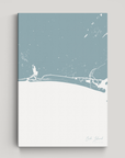 Oak Island vertical canvas map, Soft Blue, No Frame