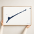 Ocracoke horizontal canvas map in Navy, hands holding an oak-framed canvas