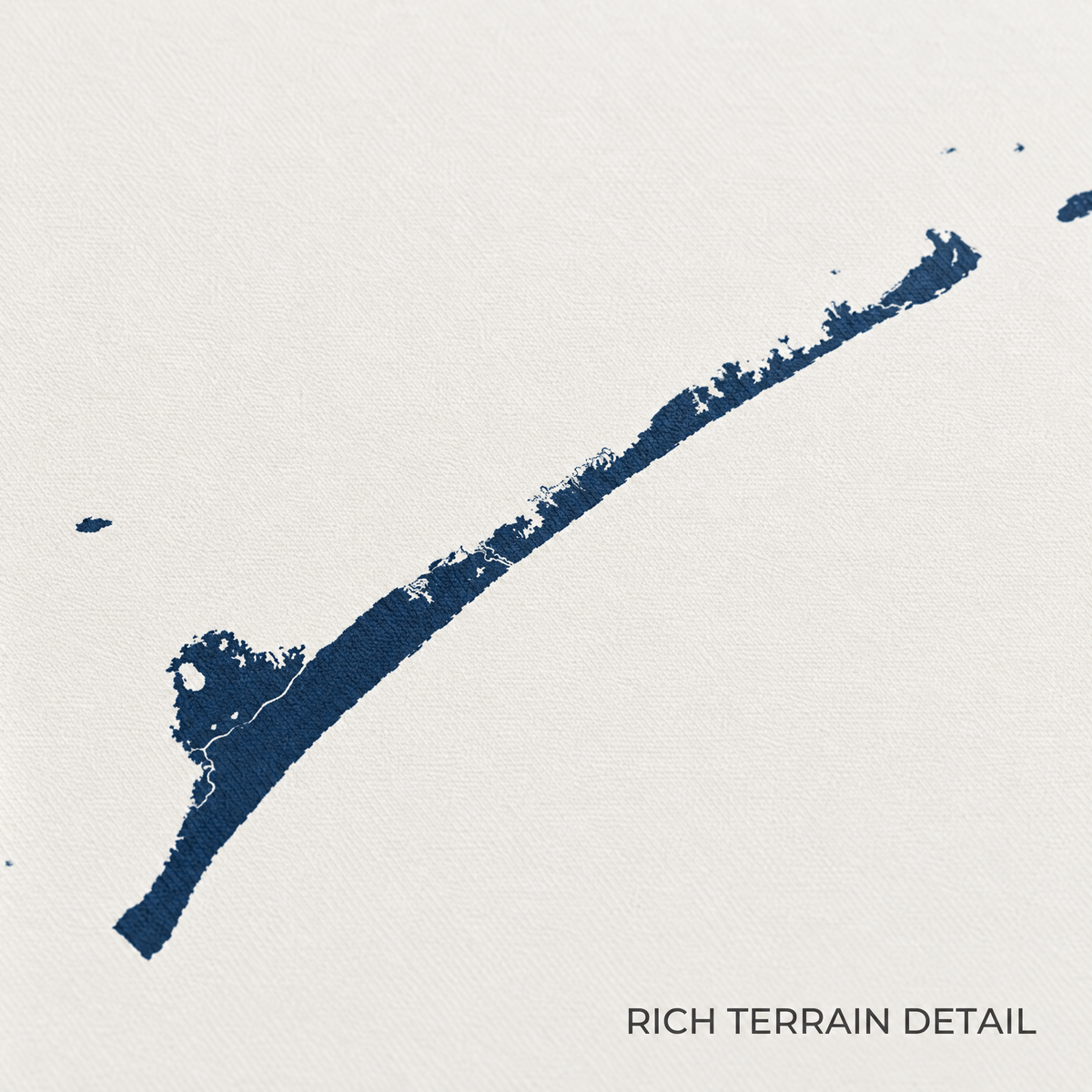 Ocracoke vertical canvas map in Navy, map detail
