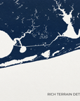 Orange Beach horizontal canvas map in Navy, map detail