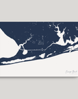 Orange Beach horizontal canvas map, Navy, No Frame