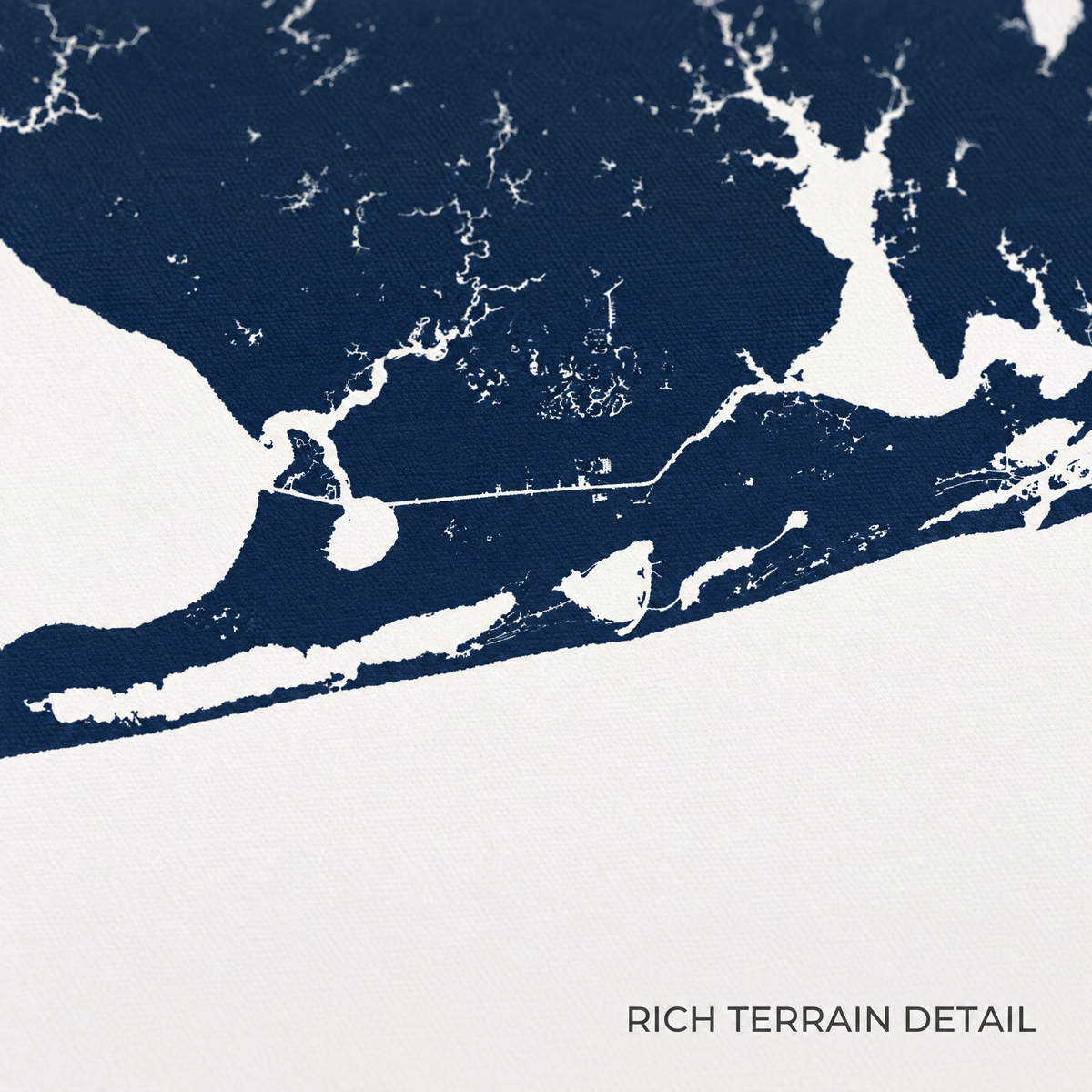 Orange Beach vertical canvas map in Navy, map detail