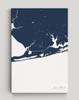Orange Beach vertical canvas map, Navy, No Frame