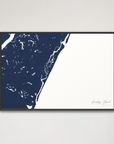 Pawleys Island horizontal canvas map, Navy, Black Frame