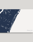 Pawleys Island horizontal canvas map, Navy, No Frame