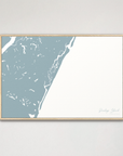 Pawleys Island horizontal canvas map, Soft Blue, Natural Oak
