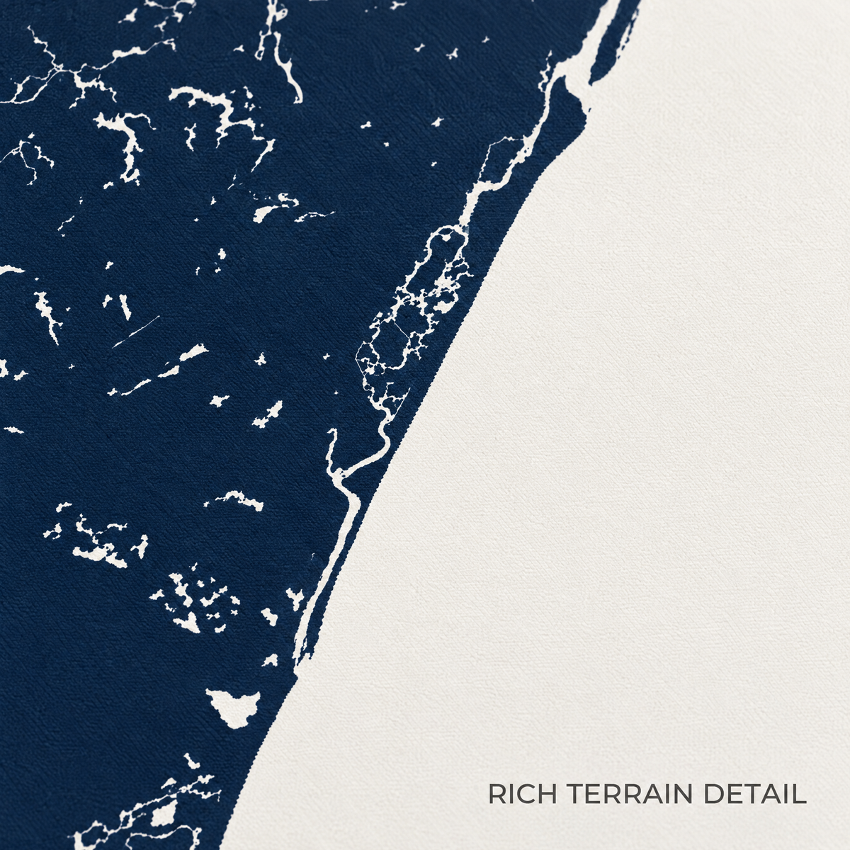 Pawleys Island vertical canvas map in Navy, map detail