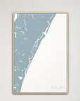 Pawleys Island vertical canvas map, Soft Blue, Natural Oak