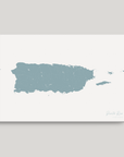 Puerto Rico horizontal canvas map, Soft Blue, No Frame