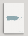 Puerto Rico vertical canvas map, Soft Blue, No Frame