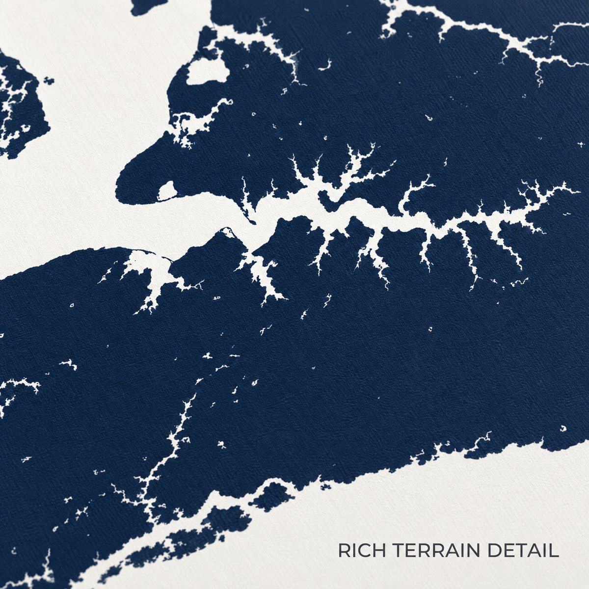 Sassafras River horizontal canvas map in Navy, map detail