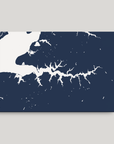 Sassafras River horizontal canvas map, Navy, No Frame