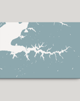 Sassafras River horizontal canvas map, Soft Blue, No Frame