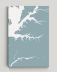 Sassafras River vertical canvas map, Soft Blue, No Frame