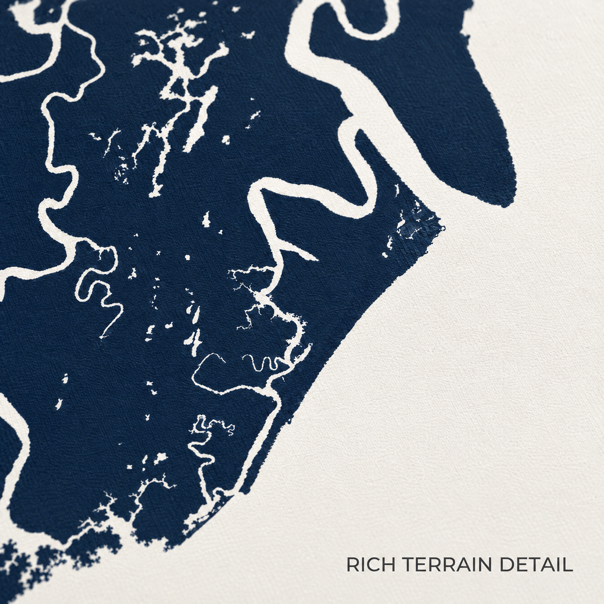 Sea Island horizontal canvas map in Navy, map detail