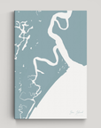 Sea Island vertical canvas map, Soft Blue, No Frame