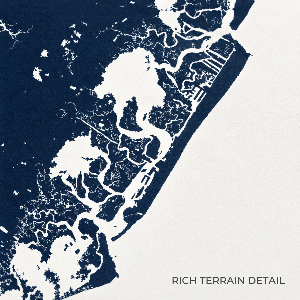 Stone Harbor vertical canvas map in Navy, map detail