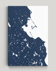 Plymouth Coastal Map — Canvas Vertical, navy, No Frame, 16x24