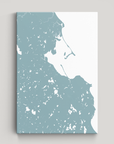 Plymouth Coastal Map — Canvas Vertical, soft-blue, No Frame, 16x24