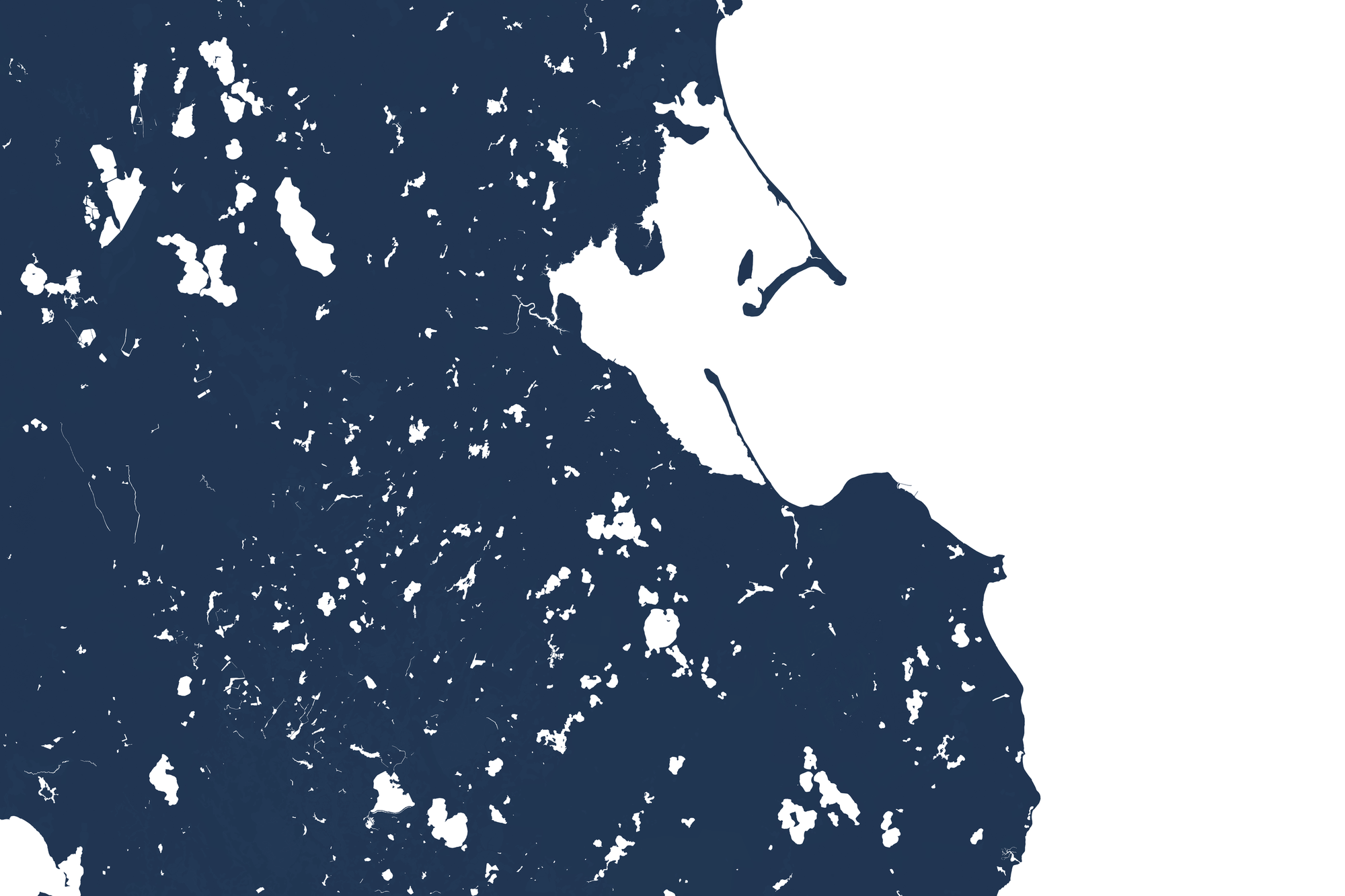 Plymouth Coastal Map — Fine Art Print Horizontal, navy, No Frame, 10x8