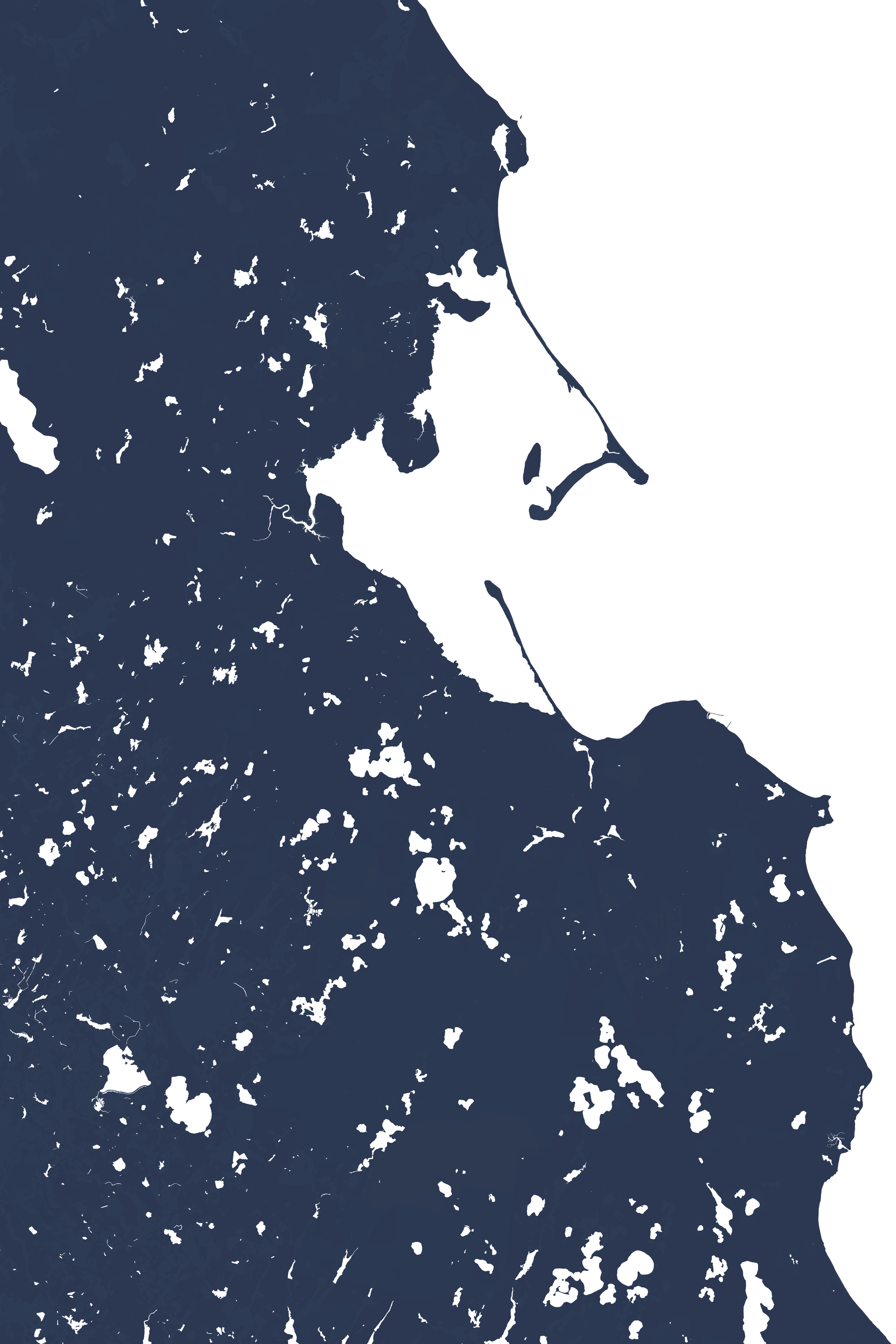 Plymouth Coastal Map — Fine Art Print Vertical, navy, No Frame, 8x10