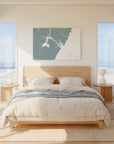 Portsmouth soft blue horizontal wrapped canvas map in the ratio 3:2 hand mockup