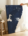 Portsmouth navy vertical wrapped canvas map in the ratio 2:3 hand mockup