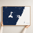 Portsmouth canvas map — hands holding the canvas in an oak frame