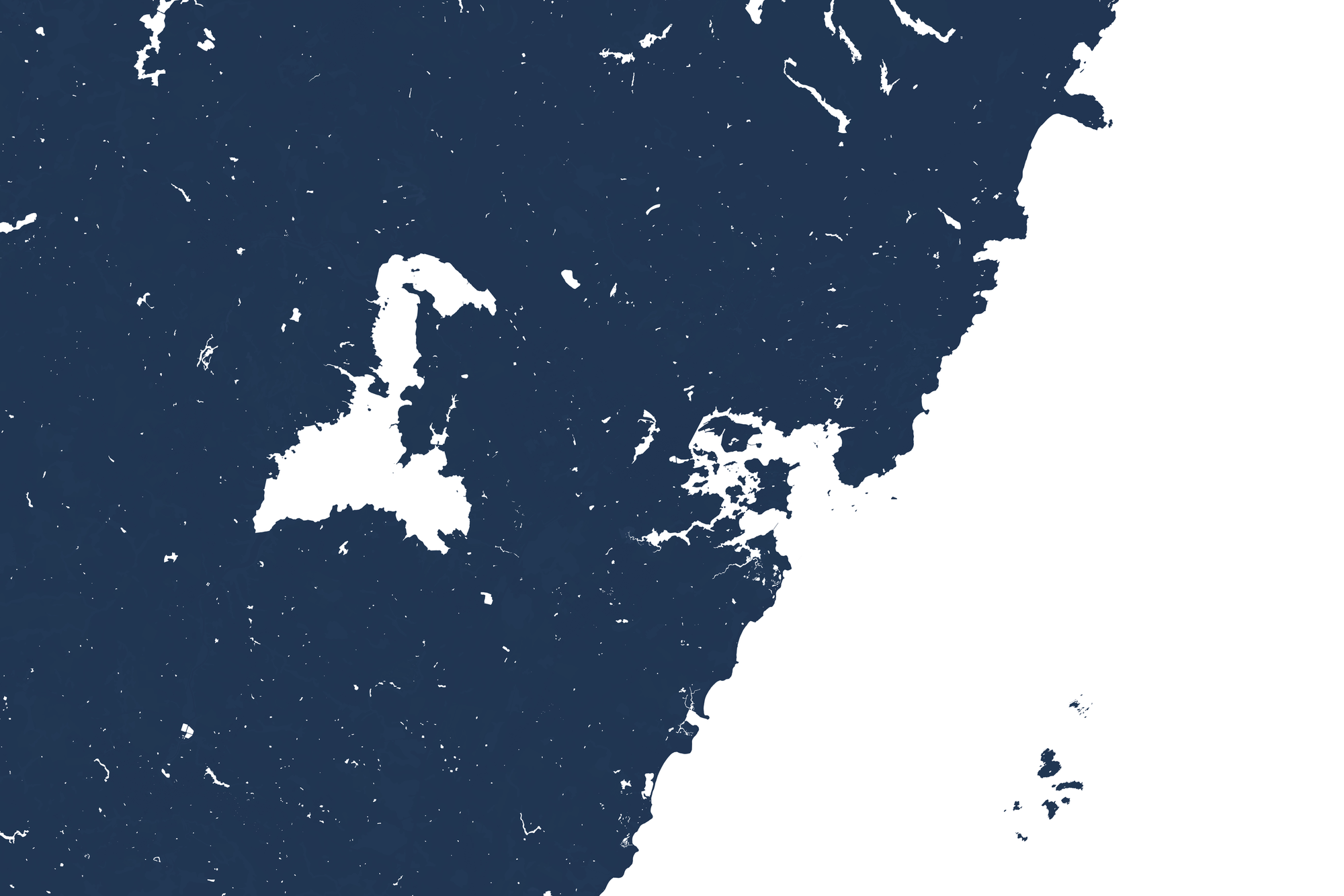 Portsmouth Coastal Map — Fine Art Print Horizontal, navy, No Frame, 10x8