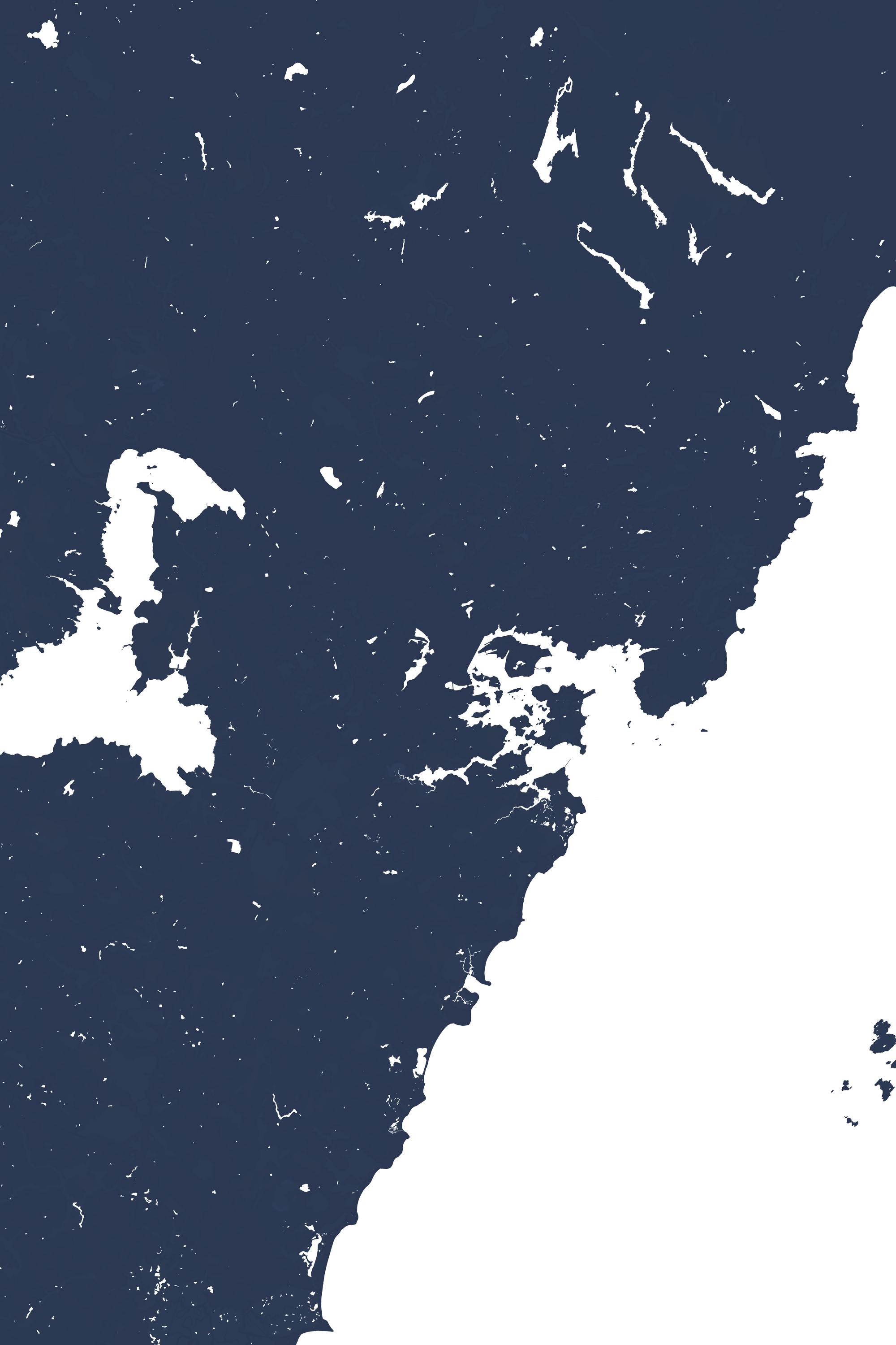 Portsmouth Coastal Map — Fine Art Print Vertical, navy, No Frame, 8x10