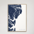 Saint Simons Island Coastal Map — Canvas Vertical, navy, Natural Oak