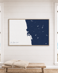 San Diego Coast canvas map — window-scene interior