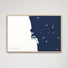 San Diego Coast Coastal Map — Canvas Horizontal, navy, Natural Oak
