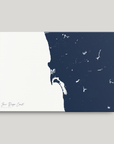 San Diego Coast Coastal Map — Canvas Horizontal, navy, No Frame