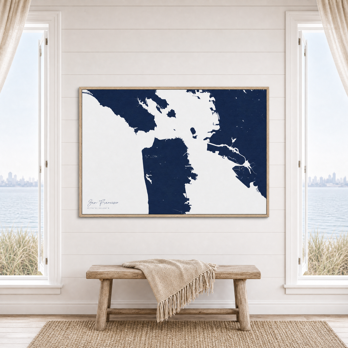 San Francisco canvas map — window-scene interior