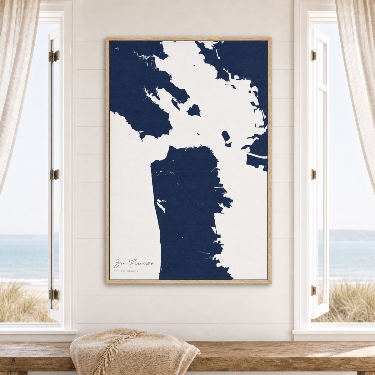 San Francisco canvas map — window-scene interior
